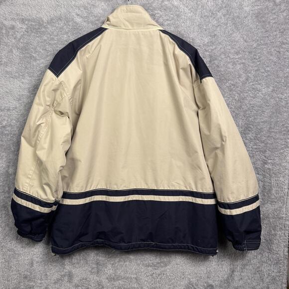 Alaska Mens XL Reversible Fleece Jacket Navy Beige Winter Coat Insulated Cozy - Picture 4 of 9